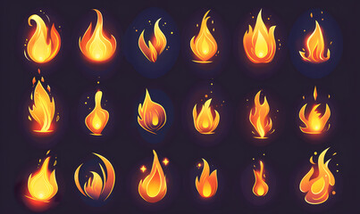fire spark burn on dark background