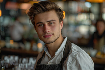 Fototapeta premium Friendly Bartender Ready to Serve