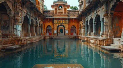 Naklejka premium Ancient Indian Water Reservoir, Jaigarh Fort, Rajasthan