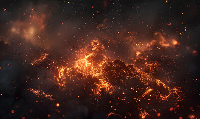 fire spark burn on dark background