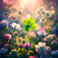 four leaf clover.Generative AI