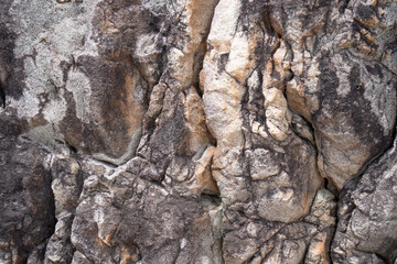 Details of seaside rocks that have been eroded by nature over a long period of time, Thailand