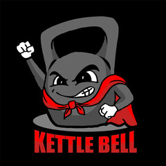 Kettle Bell mascot Fitness, design template element vector, Design element for logo, poster, card, banner, emblem, t shirt. Vector illustration