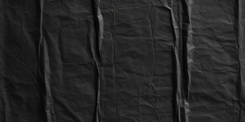 Old blank black grunge ripped torn posters crumpled paper background . creased crumpled paper backdrop placard surface, Urban street posters wall empty space..