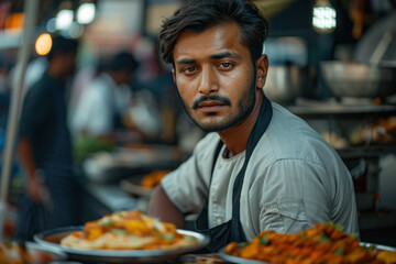 Fototapeta premium Street Food Vendor in the Evening 
