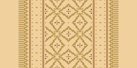 Geometric ethnic oriental seamless pattern traditional Design for background, carpet, wallpaper, clothing, wrapping, Batik, fabric, vector, illustration, boho embroidery style.