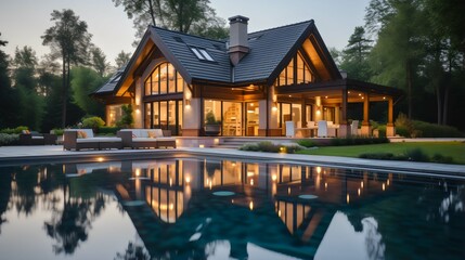 Fototapeta premium house on the pool 
