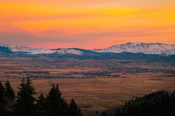 sunset in the mountains