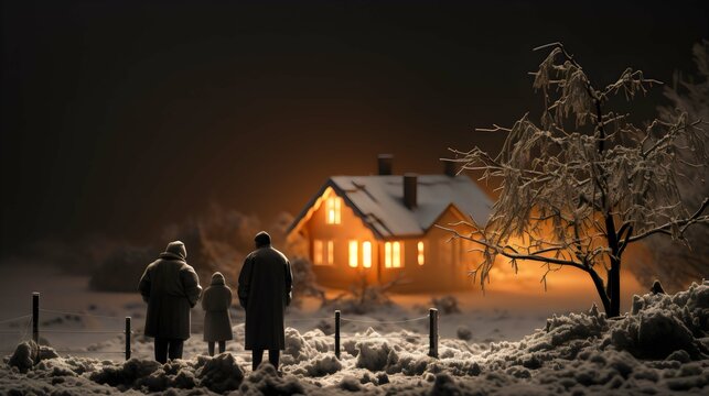 family and house photography at night time - Powered by Adobe