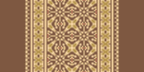 Geometric ethnic oriental seamless pattern traditional Design for background, carpet, wallpaper, clothing, wrapping, Batik, fabric, vector, illustration, boho embroidery style.