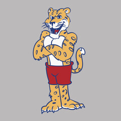 Leopard Mascot Cartoon in Vector