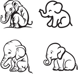 set of baby elephants