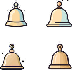 Bell Icon Collection Vector Illustration.