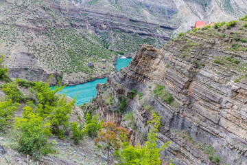 
Sulak Canyon - a canyon in the valley of the Sulak River, the deepest canyon in Europe, Dagestan, Russia