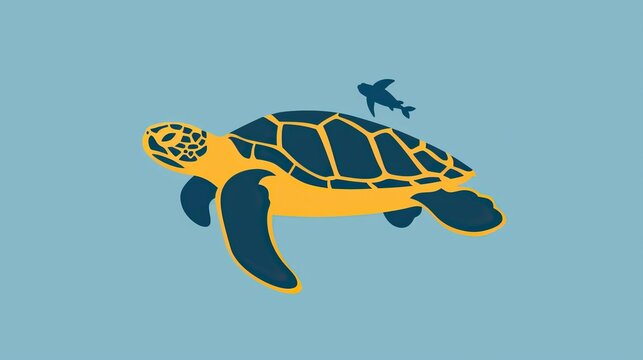Turtle marine animal icon