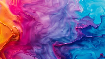 Fototapeta premium Abstract fluid art created by pouring and swirling liquid paint on a canvas