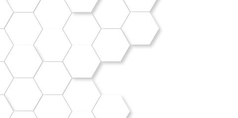 Naklejka premium Vector White Hexagonal Background. Luxury White Pattern. Vector Illustration. 3D Futuristic abstract honeycomb mosaic white background. geometric mesh cell texture. modern futuristic wallpaper.