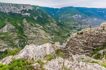 
Sulak Canyon - a canyon in the valley of the Sulak River, the deepest canyon in Europe, Dagestan, Russia