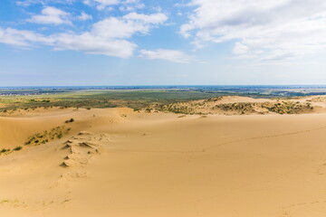 Sarykum is the largest sand dune in Europe in a protected area, as part of the Dagestan Nature Reserve, Russia