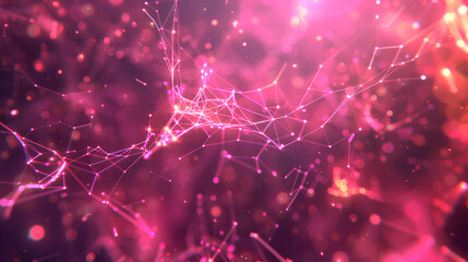 Template for science and technology presentation. Plexus style background