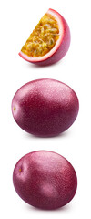 Passion maracuya fruit isolated on white background