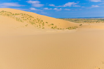Sarykum is the largest sand dune in Europe in a protected area, as part of the Dagestan Nature Reserve, Russia