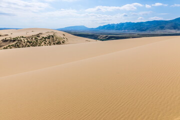 Sarykum is the largest sand dune in Europe in a protected area, as part of the Dagestan Nature Reserve, Russia