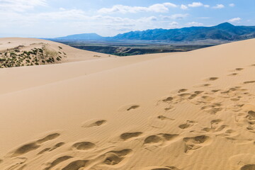 Sarykum is the largest sand dune in Europe in a protected area, as part of the Dagestan Nature Reserve, Russia