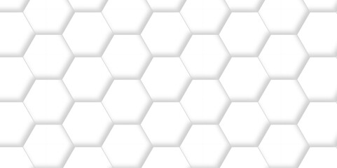 Fototapeta premium Vector White Hexagonal Background. Luxury White Pattern. Vector Illustration. 3D Futuristic abstract honeycomb mosaic white background. geometric mesh cell texture. modern futuristic wallpaper.
