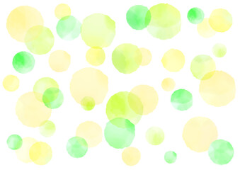 水彩　水玉　グリーン　イエロー　ミント　イメージ　背景