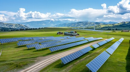 A community powered entirely by renewable energy sources such as solar panels
