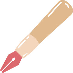 Quill pen, stationery icon illustration