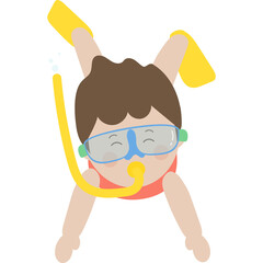 수영하는 여름 어린이