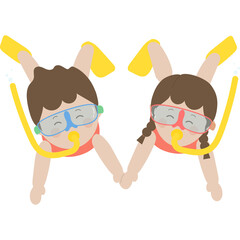 수영하는 여름 어린이