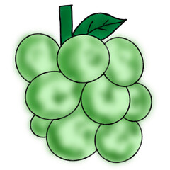 Green grape cartoon doodle