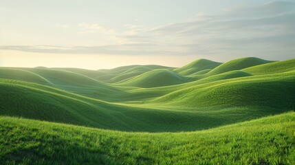 Obraz premium Organic Flowing Green Lines Modern Art