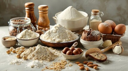 Assortment of baking ingredients