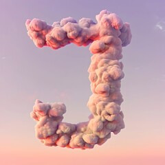 Vibrant Clouds Forming the Letter J Against a Pastel Sky