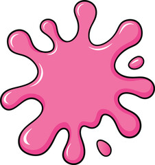 Colorful Splash Illustration with Paint Blot and Ink Drops