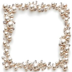 Obraz premium Luxurious Shimmering Pearl Frame Concept on Pristine White Background