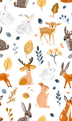 Obraz premium wallpaper, tiles or carpet cartoon illustrator, seamless pattern.