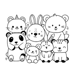 cute animal svg, farm animal svg, Animal clipart, Animal Svg, Doodle Svg, Safari animal svg, Animal Doodle Svg, Line Art Svg, Animal Face Svg, Jungle Animal Svg, Animal Head Svg, Woodland Animals Svg,