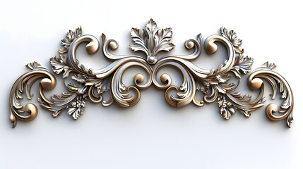 Elegant Scrollwork Frame with Intricate Details Isolated on White Background Classic and Refined