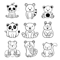 cute animal svg, farm animal svg, Animal clipart, Animal Svg, Doodle Svg, Safari animal svg, Animal Doodle Svg, Line Art Svg, Animal Face Svg, Jungle Animal Svg, Animal Head Svg, Woodland Animals Svg,