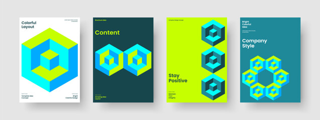 Fototapeta premium Geometric Report Layout. Isolated Business Presentation Design. Modern Brochure Template. Background. Book Cover. Banner. Poster. Flyer. Journal. Advertising. Pamphlet. Handbill. Magazine