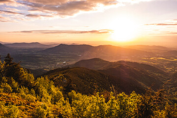 sunset in the mountains