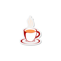 Teapot and cup icon isolated on transparent background