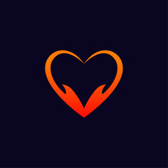 Minimalist Modern Love Logo Icon Vector