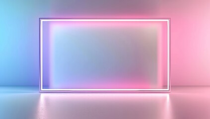 Neon frame with a white background