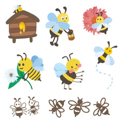 bee honey cute drawing